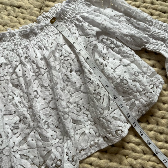 Cropped Lace White Off-Shoulder Lace by Zara | medium - Picture 4 of 12